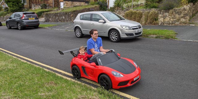 James Scudder, 35, from High Wycombe, Buckinghamshire told Fox News he felt moved to convert his family’s red Super Sport XL after local law enforcement pulled him over to say he "should not" drive it down streets. 