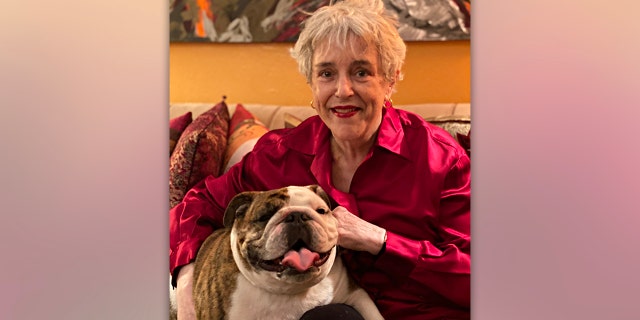 Janet Cawley and her beloved English bulldog, Lulabelle.