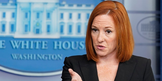 White House press secretary Jen Psaki speaks at the daily White House briefing in Washington on Tuesday, July 20, 2021. Psaki at a press conference Thursday did not deny that the House Blanche had had discussions about changing her stance on wearing the COVID mask to encouraging it for those vaccinated.  (AP Photo / Susan Walsh)