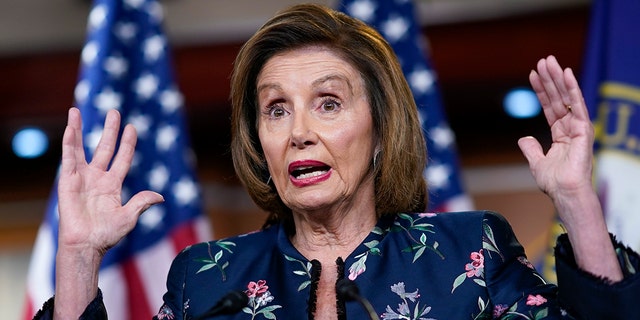 Speaker of the House Nancy Pelosi, D-Calif., meets with reporters at the Capitol in Washington, Thursday, July 22, 2021. Pelosi discussed her reasons for rejecting two Republicans chosen by House GOP leader Kevin McCarthy to be on the committee investigating the Jan. 6 Capitol insurrection. (AP Photo/J. Scott Applewhite)