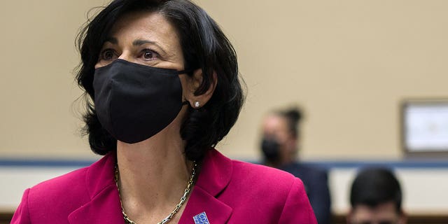 April 15, 2021: Dr. Rochelle Walensky, director of the U.S. Centers for Disease Control and Prevention (CDC), wears a protective mask during a Select Subcommittee On Coronavirus Crisis hearing in Washington, D.C.