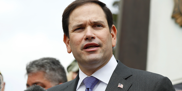 Sen. Marco Rubio (R-FL) and members of Congress hold a news conference on the benefits for veterans exposed to burn pits at the VFW Building on April 13, 2021 in Washington, DC. 