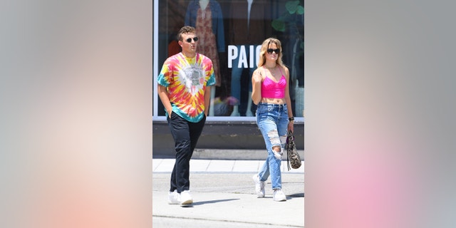 Ava Elizabeth Phillippe and Owen Mahoney pictured exiting a local eatery in L.A. after grabbing a bite.