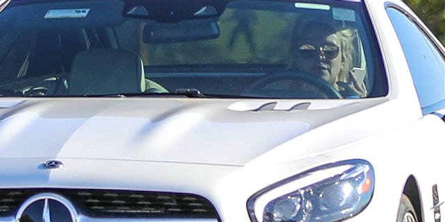 Relaxing time! Britney Spears has fun driving near her home Tuesday in her new SL Mercedes during time of decision for future of conservatorship.
