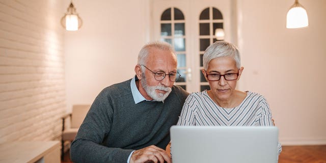 Senior couple browsing the internet together