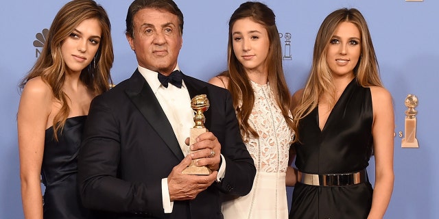 Left to right: Sistine Stallone, Sylvester Stallone, Scarlet Stallone and Sophia Stallone.