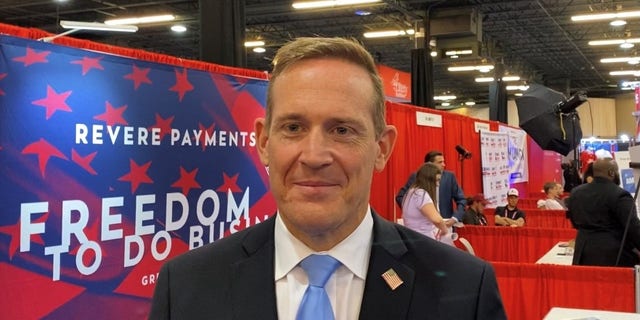 Reps. Tedd Budd of North Carolina, a GOP candidate for Senate in 2022, speaks with Fox News at CPAC Dallas, en dallas, Texas on July 9, 2021