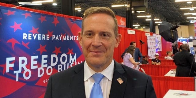 Rep. Tedd Budd of North Carolina, a GOP candidate for Senate in 2022, speaks with Fox News at CPAC Dallas, in Dallas, Texas on July 9, 2021