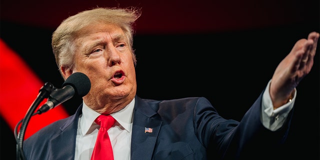 Former U.S. President Donald Trump speaks during the Conservative Political Action Conference CPAC held at the Hilton Anatole on July 11, 2021 in Dallas, Texas. CPAC began in 1974, and is a conference that brings together and hosts conservative organizations, activists, and world leaders in discussing current events and future political agendas.  (Photo by Brandon Bell/Getty Images)