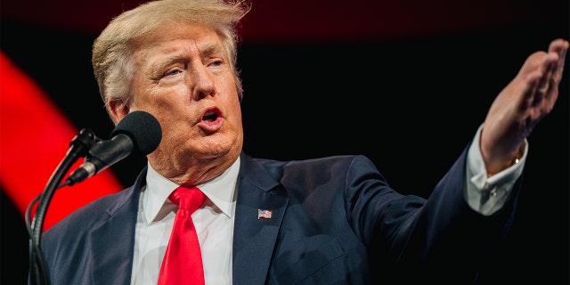Former U.S. President Donald Trump speaks during the Conservative Political Action Conference CPAC held at the Hilton Anatole on July 11, 2021 in Dallas, Texas. CPAC began in 1974, and is a conference that brings together and hosts conservative organizations, activists, and world leaders in discussing current events and future political agendas. (Photo by Brandon Bell/Getty Images)