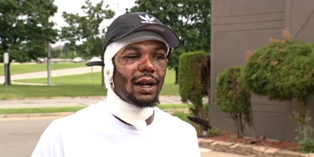 Ray Lucas saved his two infant, twin daughters from a house fire last weekend while they were asleep in the basement. (Credit: Fox 2 Detroit)