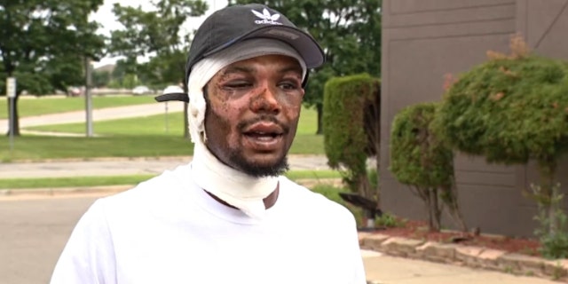 Ray Lucas saved his two infant, twin daughters from a house fire last weekend while they were asleep in the basement. (Credit: Fox 2 Detroit)