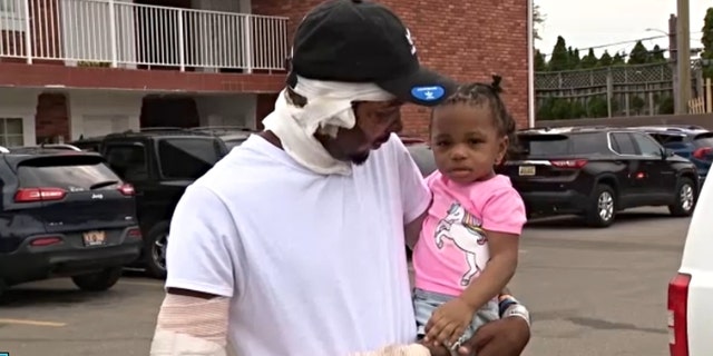 Ray Lucas saved his two infant, twin daughters from a house fire last weekend while they were asleep in the basement. (Credit: Fox 2 Detroit)