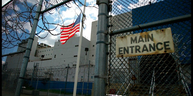 Entrance to the Vernon C. Bain Correctional Center at Rikers Island.
