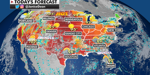 The national forecast for Tuesday, July 27. (Fox News)