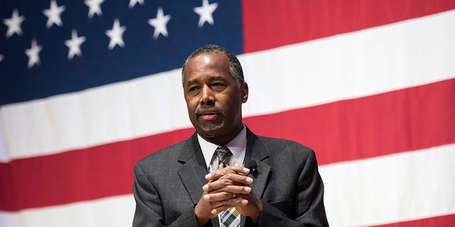 Dr. Ben Carson campaigning at Nashua Community College in Nashua, New Hampshire, on Dec. 20, 2015. (Photo by Rick Friedman/rickfriedman.com/Corbis via Getty Images)