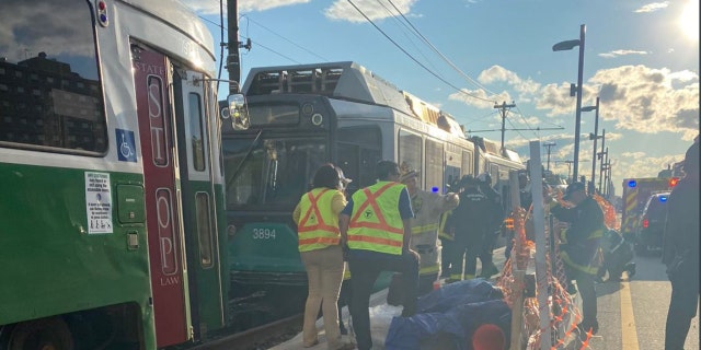 A collision between two Boston trains on Friday night left at least 25 people with non-life threatening injuries, authorities said. 