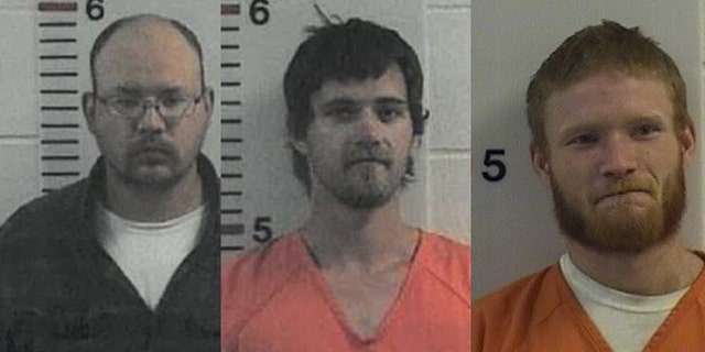Investigators focused on three suspects - (L to R) Alex Nathaniel Davis, 30, Austin Johnson, 23, and Kaelin Hutchinson, 24.
