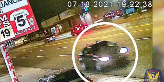 Phoenix police are searching for a vehicle of interest that was spotted leaving the scene near 17th Street and McDowell Road around 3:30 a.m. on July 18.