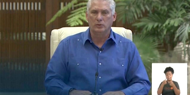 Cuban President Miguel Díaz-Canel addressed Cuba on Wednesday night.