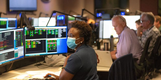 Nzinga Tull, manager of Hubble Systems Anomaly Response at NASA's Goddard Space Flight Center in Greenbelt, Md., Works in the control room July 15 to restore Hubble to full science operations.
