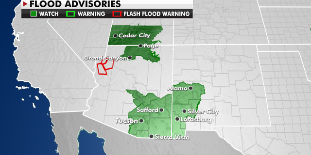 Flood advisories in the Four Corners region