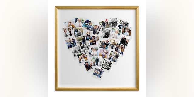 These custom photo art pieces can be customized with text, multiple frame choices, various color themes, and more.