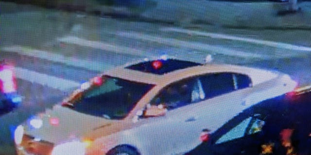 Newly obtained surveillance photo of the suspicious vehicle sought in the shooting of a teenager at 600 McCarty Street last night.  The vehicle is said to be a white Buick driven by a black suspect.  (Houston Police Department Twitter)