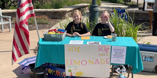 Scarlet Reust, 9, and Addyson Elliot, 10, in Commerce City, Colorado.