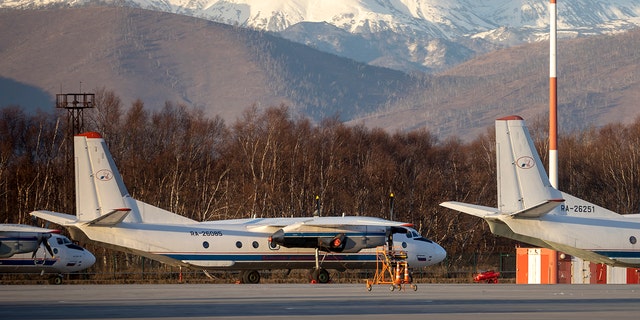 An Antonov An-26 plane with 22 passengers and six crew members, flying from the city of Petropavlovsk-Kamchatsky to the town of Palana, went missing early Tuesday in the Russian Far East region of Kamchatka, local officials reported. (AP Photo/Marina Lystseva)