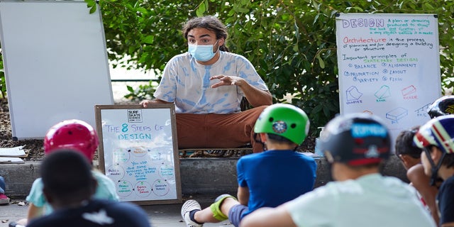 Kids participate in Surf Skate Science program in South Florida.