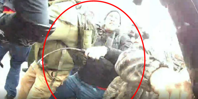 Andrew Quentin Taake allegedly attacked officers with this whip-like weapon.