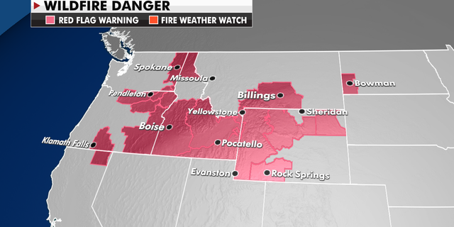 Where the wildfire risk is highest in the Northwest. (Fox News)