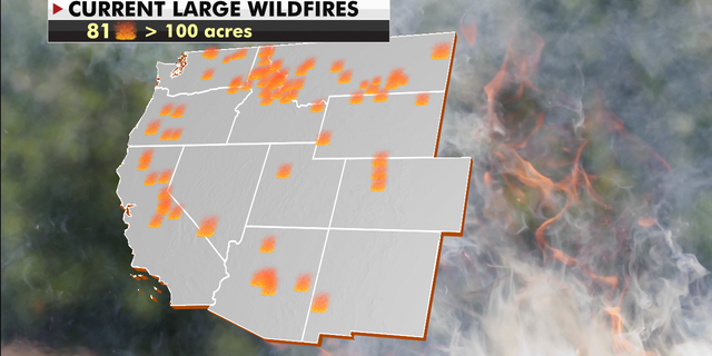 Current wildfires across the U.S. (Fox News)