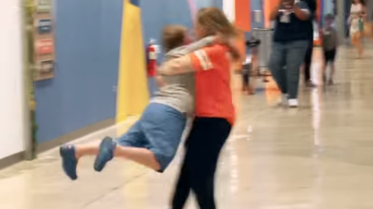 Boy finally hugs his church buddy in touching reunion video: 'Tears ran down'