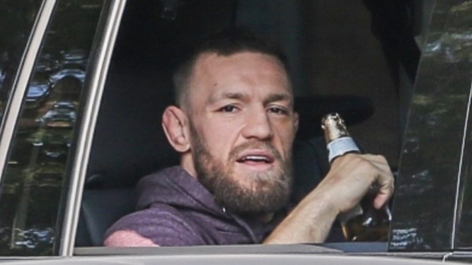 UFC star Conor McGregor pictured for first time since undergoing surgery following gruesome leg injury