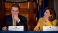 FILE - This photo from Wednesday, Feb. 25, 2015, shows New York Gov. Andrew Cuomo, left, and Lt. Gov. Kathy Hochul during a cabinet meeting at the Capitol in Albany, N.Y. Cuomo faces possible impeachment following findings from an independent investigation overseen by state Attorney General Letitia James. If the governor resigns or is impeached, Hochul stands poised to become New Yorks first female governor in a state whose last three male governors have been marred by scandal. (AP Photo/Mike Groll, File) - Fox News