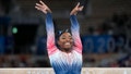 Simone Biles, of the United States, performs on the balance beam during the artistic gymnastics womens apparatus final finishes performs on the balance beam during the artistic gymnastics womens apparatus final at the 2020 Summer Olympics, Tuesday, Aug. 3, 2021, in Tokyo, Japan.