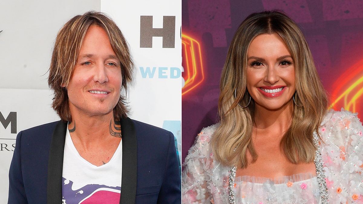 Keith Urban arrives at the 13th Annual ACM Honors in Nashville, Tenn. on Aug. 21, 2019, left, and Carly Pearce arrives at the CMT Music Awards on June 9, 2021, in Nashville, Tenn. Urban and Pearce will perform at the Academy of Country Music Honors.