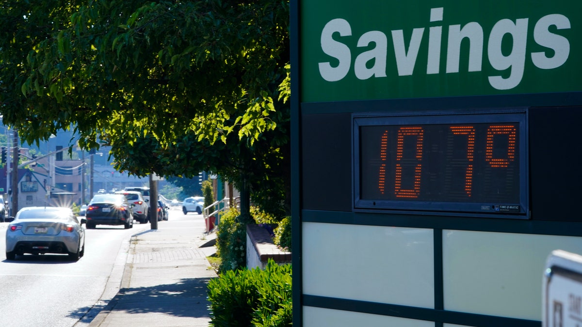 In this June 28, 2021 file photo a display at an Olympia Federal Savings branch shows a temperature of 107 degrees Fahrenheit, in the early evening in Olympia, Wash. The Pacific Northwest is bracing for another major, multi-day heat wave in mid-August 2021 just a month after temperatures soared as high as 116 F in a record-shattering heat event that killed scores of the most vulnerable across the region.