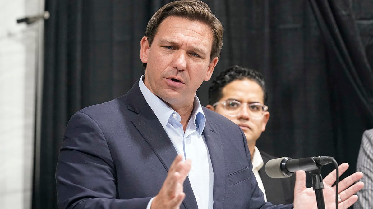 Florida Governor Ron DeSantis speaks at a COVID-19 press conference