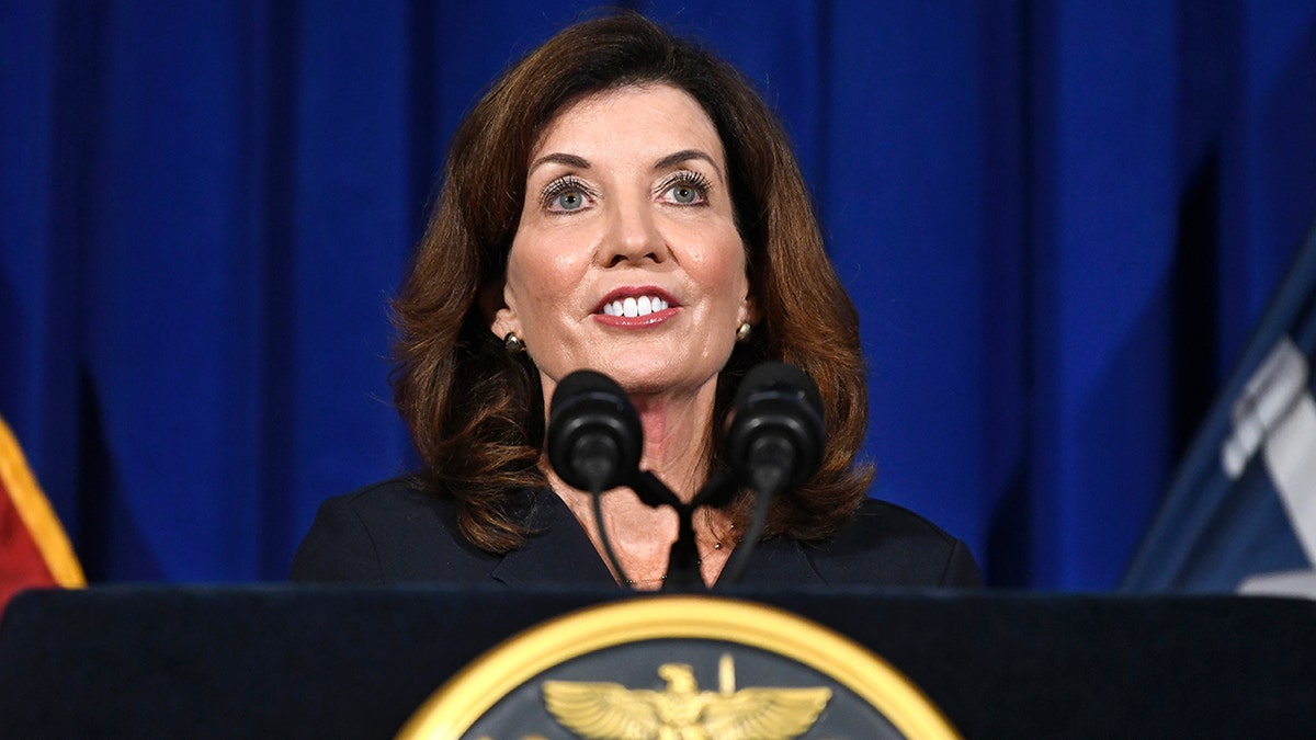 New York Lt. Gov. Kathy Hochul gives a news conference at the state Capitol on Wednesday, Aug. 11, 2021, in Albany, New York.