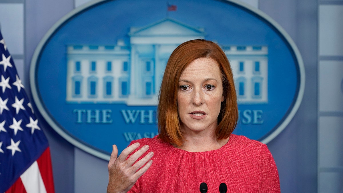 White House press secretary Jen Psaki speaks during the daily briefing at the White House in Washington, Thursday, Aug. 26, 2021. (AP Photo/Susan Walsh)