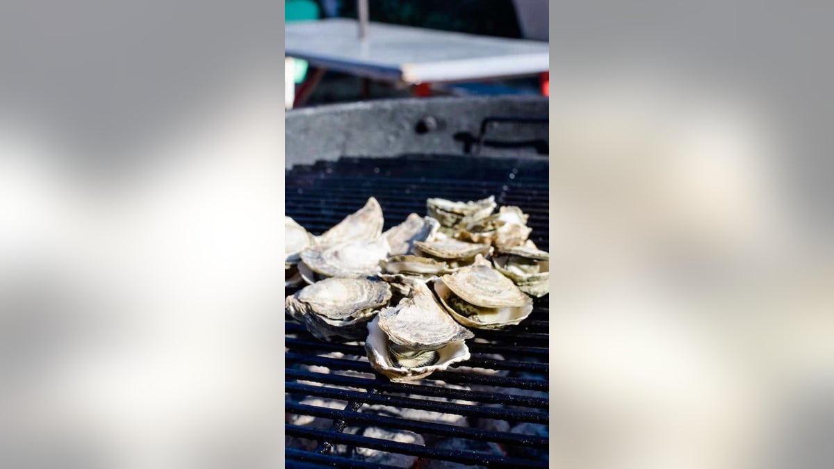 The recipe requires grilling the oysters, either shucking the oysters before grilling, or allowing the heat of the grill to open the oysters. 