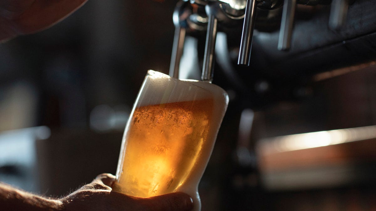 Beer poured on tap