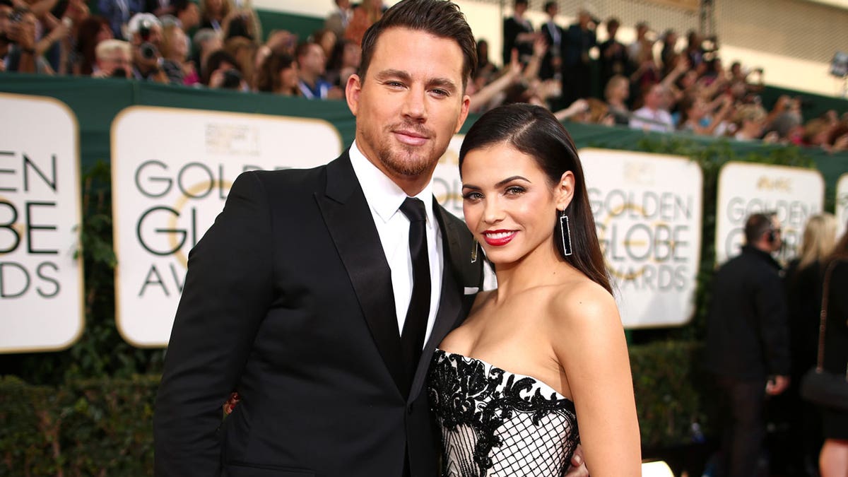 Channing Tatum and Jenna Dewan arrive at the Golden Globes in 2014.