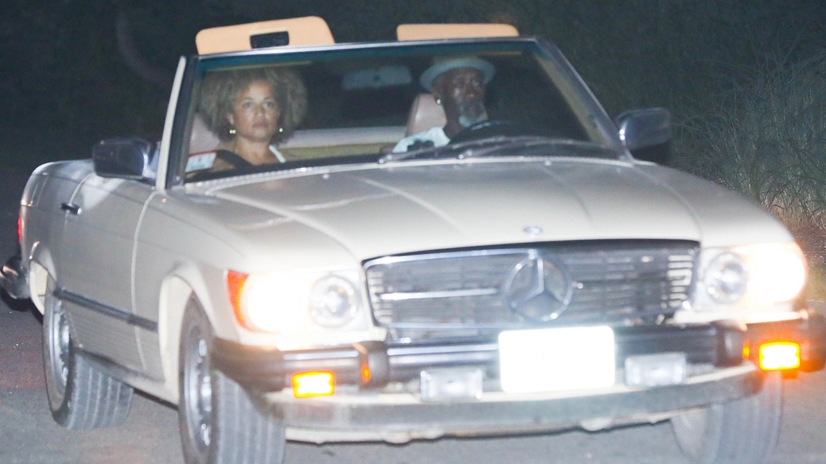 Don Cheadle and his wife arrives at Barack Obama's 60th birthday party.