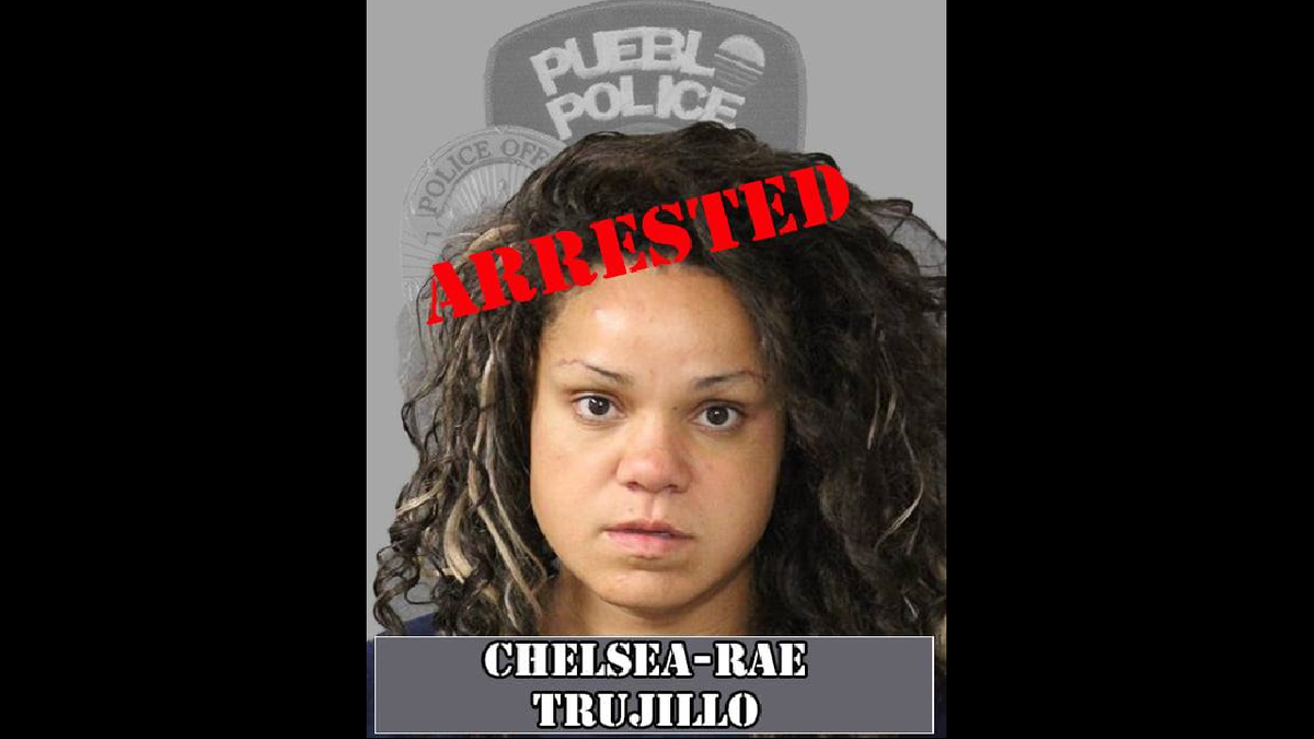 Chelsea-Rae Trujillo is shown here after her arrest. (Pueblo Police Department)