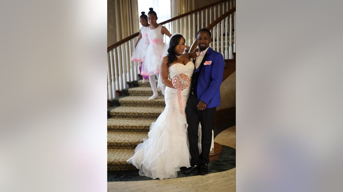 Dontez Williams and Myshella Burton got married in Detroit, Mich. on Aug. 13, 2021. Burton's daughters Abigail and Natalie went on to play a big role in their wedding ceremony.