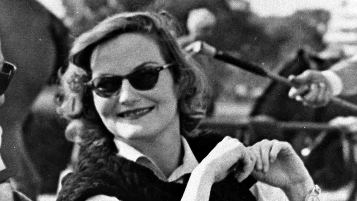 In this Feb. 24, 1950 photo, heiress Doris Duke attends a polo match in Cairo, Egypt.